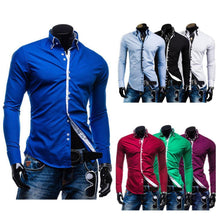 New Fashion Mens Slim Fit Long Sleeve Luxury Casual Stylish Casual Dress Shirts