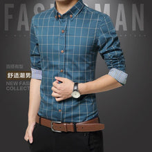Hot Sale New Brand Men Shirts Long Sleeve Casual Male Dress Shirts Solid White/Dark Blue Slim Fit Clothes Free Shipping