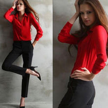 New Fashion Women\'s Loose Long Sleeve Chiffon Casual Blouse Shirt Tops Blouse