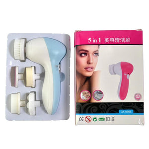 5 in 1 Electric Face Massager Wash Mahine Pore Cleaner Facial Cleansing Brush Exfoliation Body Spa Skin Care Massage RCS30-48P