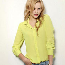 New Fashion Women\'s Loose Long Sleeve Chiffon Casual Blouse Shirt Tops Blouse