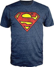 Superman Logo Shield Heathered Navy Slim-Fit T-Shirt