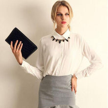 New Fashion Women\'s Loose Long Sleeve Chiffon Casual Blouse Shirt Tops Blouse